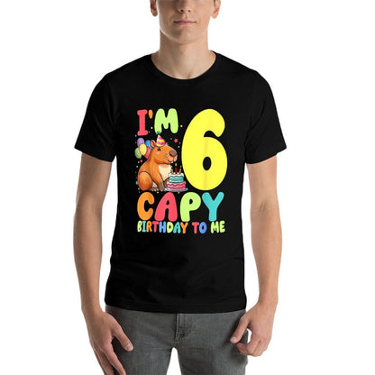 I'm 6 Year Old Capy Birthday To Me 6th Birthday Capybara  Summer-ready Fabric T-Shirt