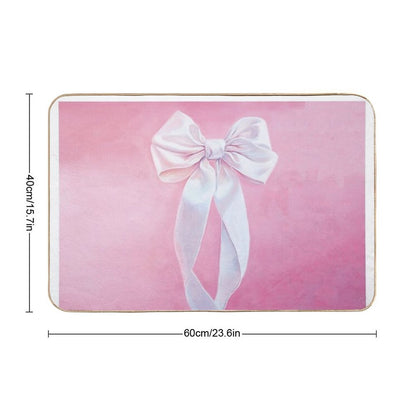 Lovely White Bow  High-Traffic Bath Mat