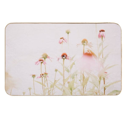 Pink Flowers - Echinacea - Pastel Floral - Wild Flowers  Odorless Bath Mat