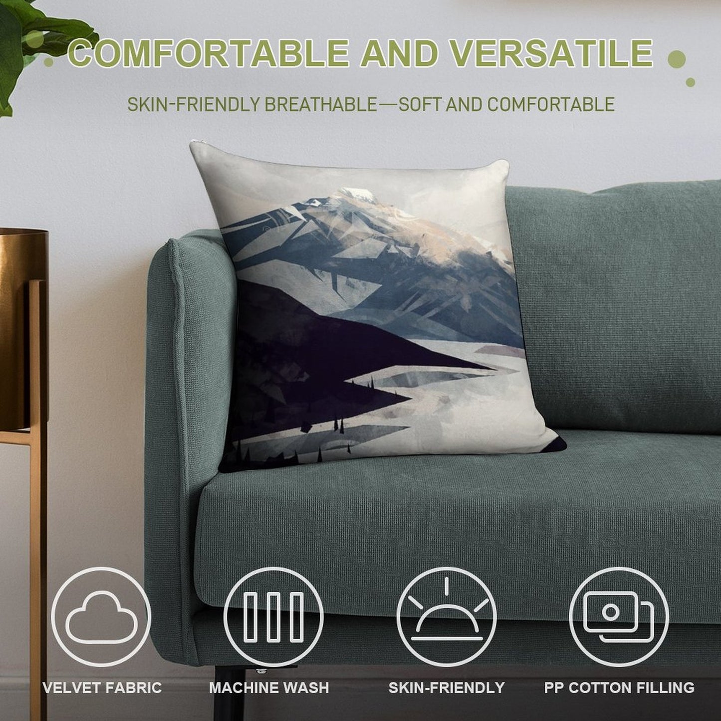 Calming Mountain Soft Ultra-Soft Texture Throw Pillow