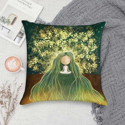 Magical Calm Grounding Yoga And Meditation Art Soft Hidden Zipper Throw Pillow