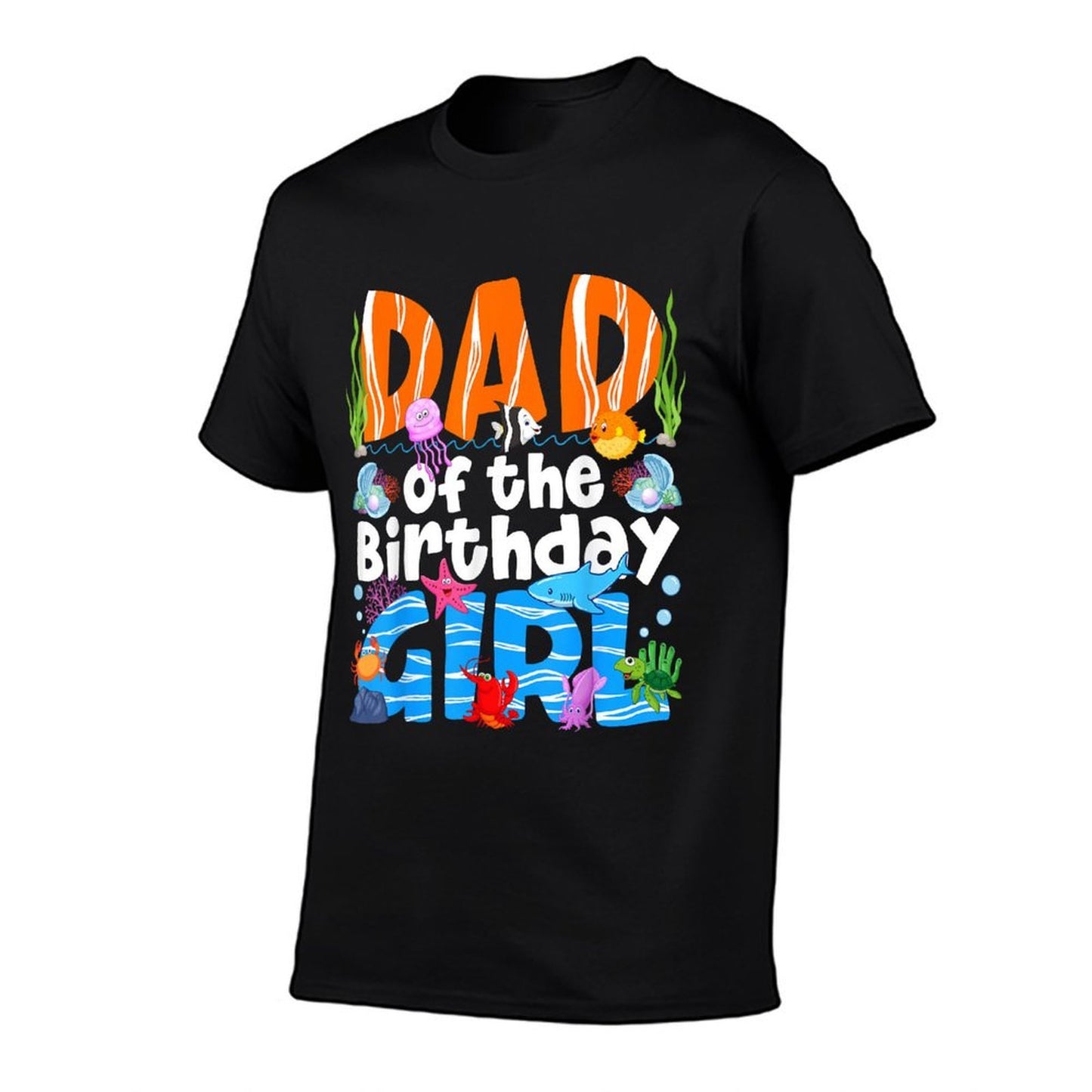 Dad Under Sea Birthday Party Girls Ocean Sea Animals Themed  Soft T-Shirt