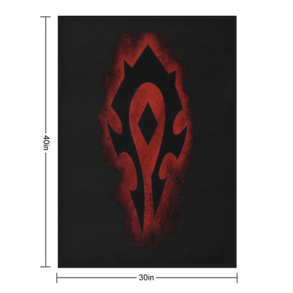 Red Horde Logo Plush Throw Blanket