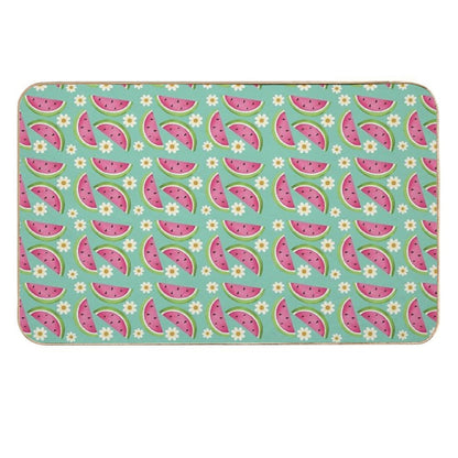 Watermelons And Daisies  Slip-Resistant Bath Mat