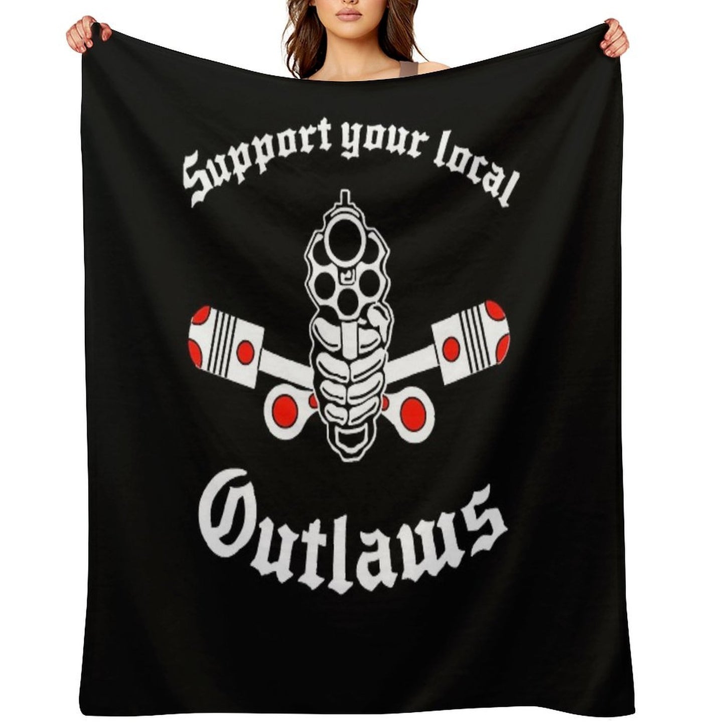 Outlaw Mc Support Gift Halloween Day, Thanksgiving, Christmas Day Classic Essential Versatility Throw Blanket