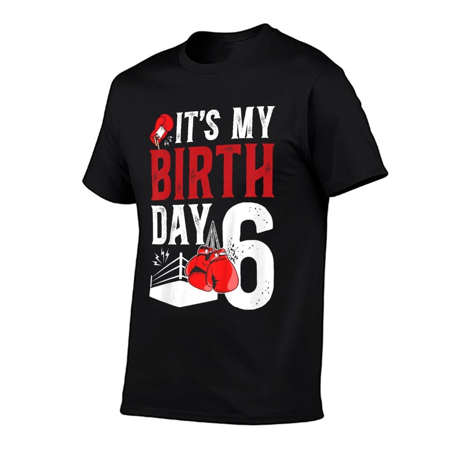 Kids 6th Birthday Boxing Boy 6 Year Old Boxer Bday Party  High-quality Stitching T-Shirt