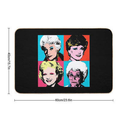 Golden Warhol Girls  Stain-Proof Bath Mat