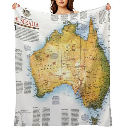 Australia Map  Map Of Australia  Australia Travel Map Versatility Throw Blanket