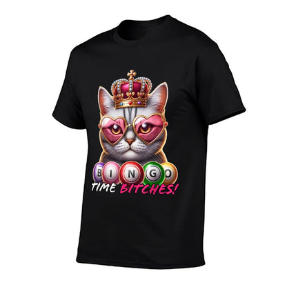 Funny Bingo Gifts for Women Men Bingo Time Bitches Black Cartoon Graphic Modern  Vintage-inspired T-Shirt