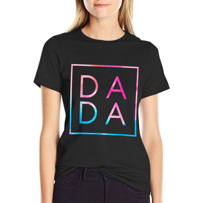 Matching Dada And Mama Familys Unisex-Adults Mens Black Small Classic Tie-Dye Fathers Day  Oversized Silhouette T-Shirt
