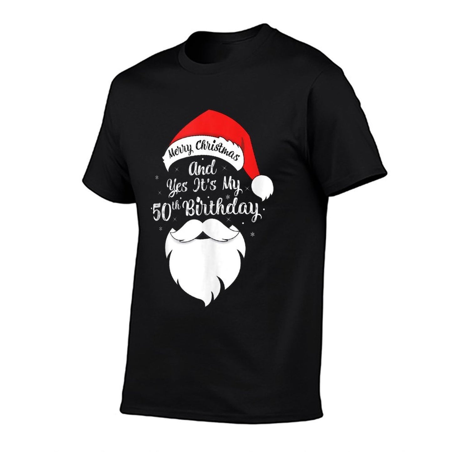Funny Merry Christmas And Yes It's My 50th Birthday  Polyester Blend T-Shirt