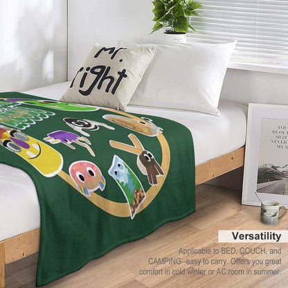 Sugarpine Woods Bugsnax Characters Kinda Bug, Kinda Snack  Bookbag  Bugsnax Snax And Grumpus Multi-functional Throw Blanket