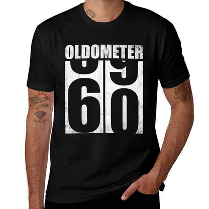 60th Birthday Oldometer 59-60 Vintage Funny Gifts Men Women  Easy-care T-Shirt