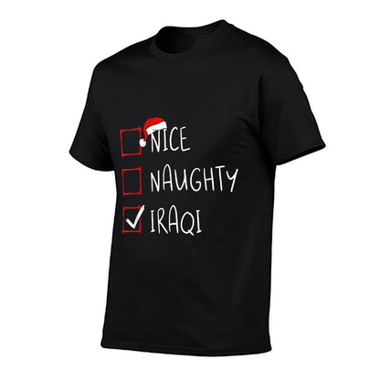 Nice Naughty Iraq Christmas Iraqi Heritage Roots  Cotton T-Shirt