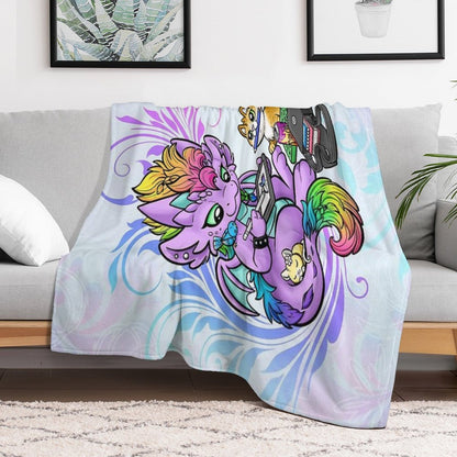 Rosa Artist 'Rainbow Swirls' Comfort Throw Blanket
