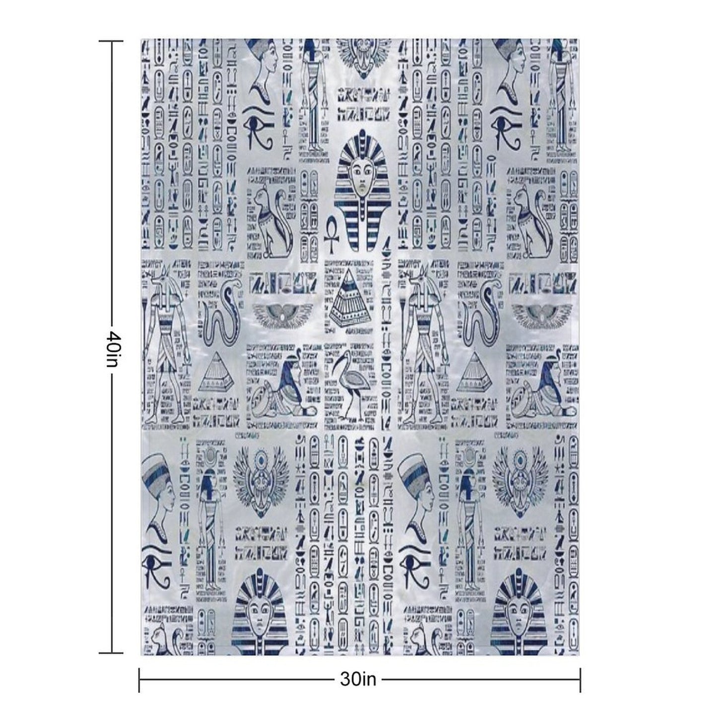 Egyptian Hieroglyphs And Deities Abalone on Pearl Plush Throw Blanket
