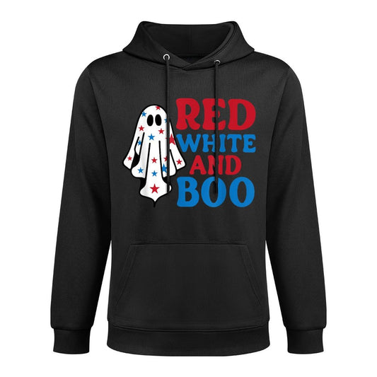 4th of July Ghost, Red White And Boo Patriotic Halloween USA Easy Care Hoodie