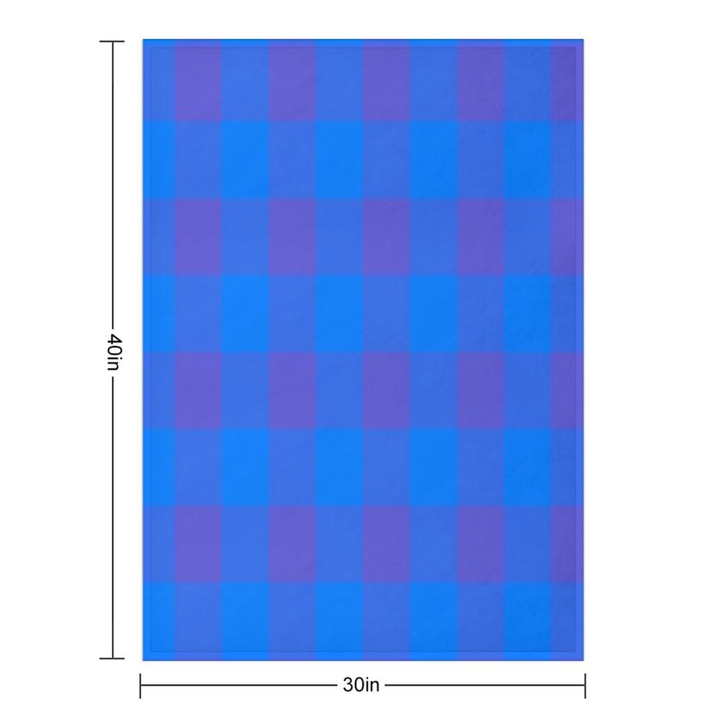 Deep Blue And Violet Checkered Pattern Durable Throw Blanket