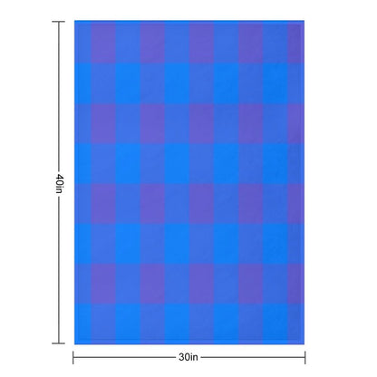 Deep Blue And Violet Checkered Pattern Durable Throw Blanket