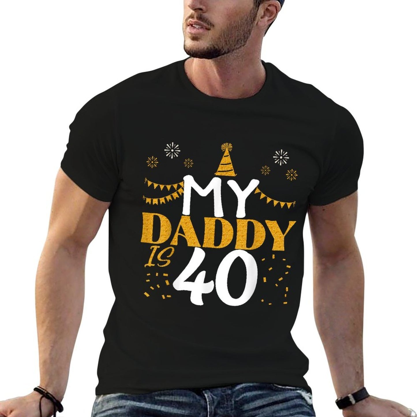 My Daddy Is 40 40th Birthday 1985 40 Years Old Father Dad  Slim-fit Cut T-Shirt