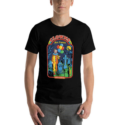 Steven Rhodes Clowns Are Funny Graveyard Retro Dark Humor  Fade-proof Color T-Shirt