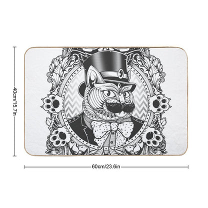 Hipster Mustache Cat  Eco-Friendly Bath Mat