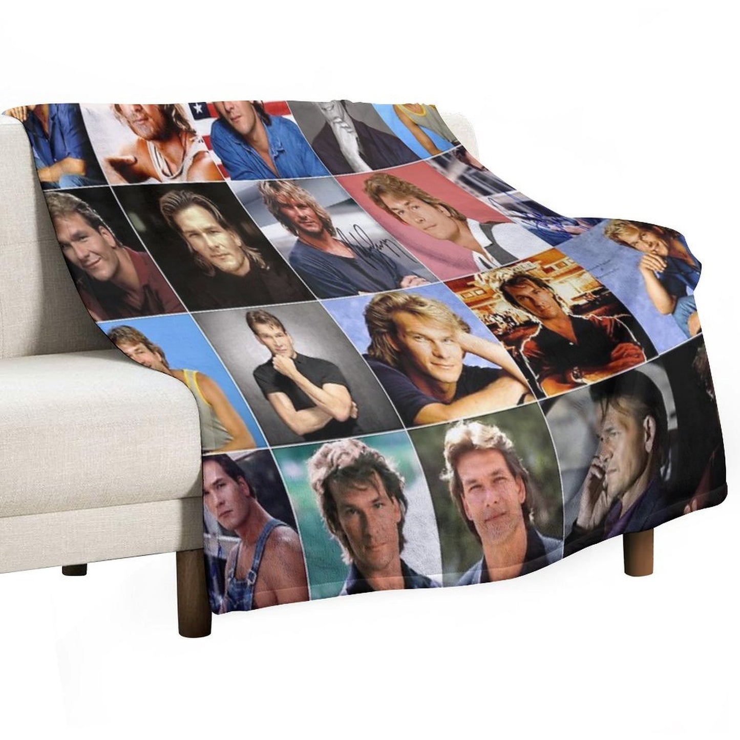 Patrick Swayze Photo Collage Quick-dry Throw Blanket