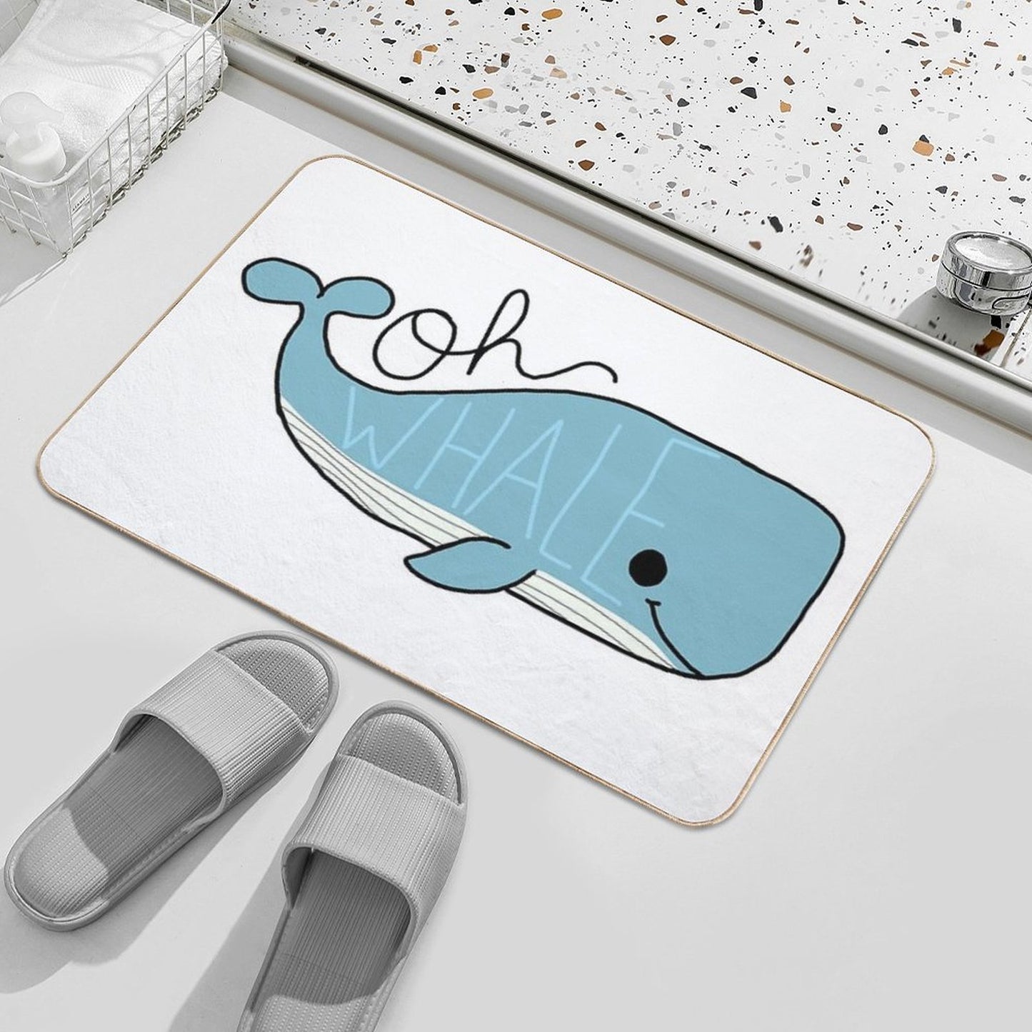 Oh Whale!  Anti-Trip Bath Mat