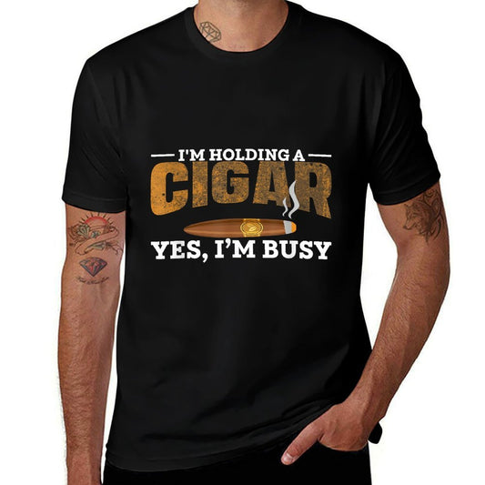 Cigar Smoking Men Gifts for Cigar Lovers  Easy-care T-Shirt