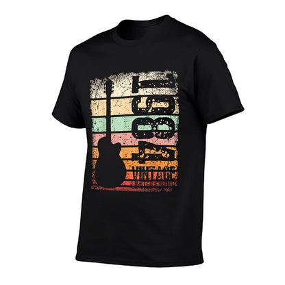 Vintage 40 Year Old 1984 40th Birthday Gifts Guitar Lover  Oversized Silhouette T-Shirt