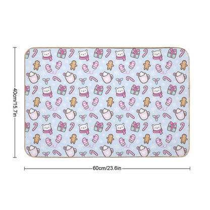 Cute Christmas  Blue  Nikury  Stain-Proof Bath Mat