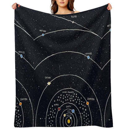 Solar System Lightweight Throw Blanket