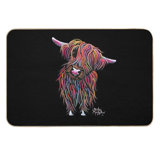 Scottish Highland Cow ' BoLLY ' by Shirley MacArthur  Anti-Trip Bath Mat