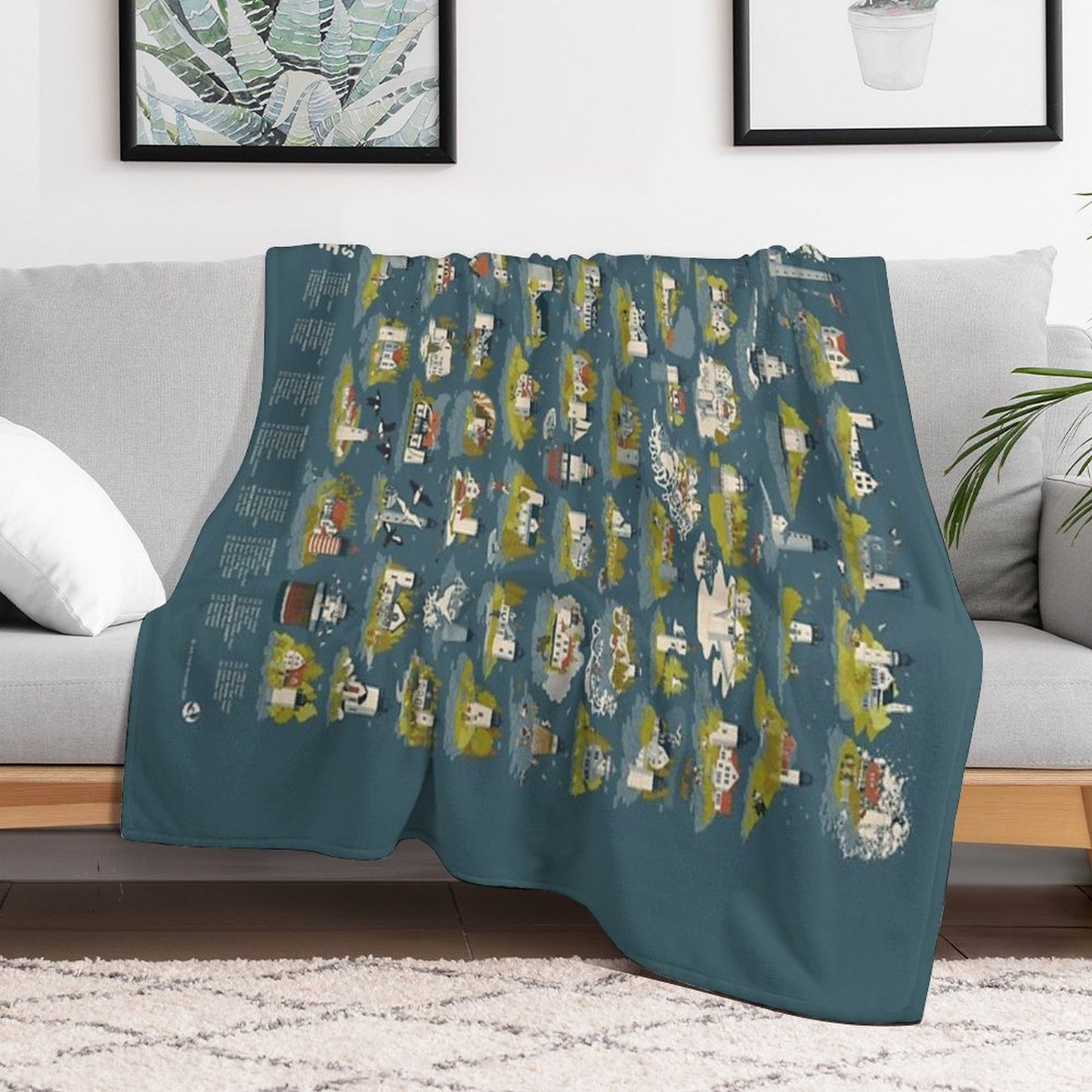 Lighthouses of Maine Gift-ready Throw Blanket