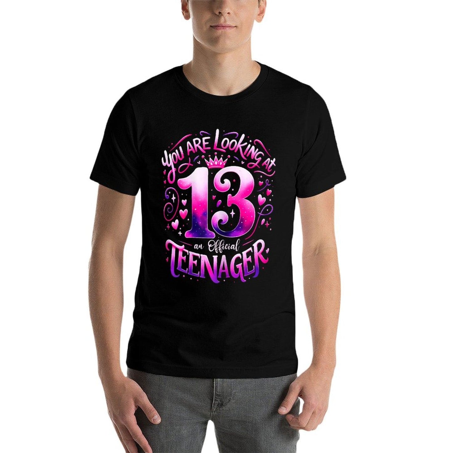 Officialnager 13th Birthday Girl Cute 13 Years Birthday  Tagless Design T-Shirt
