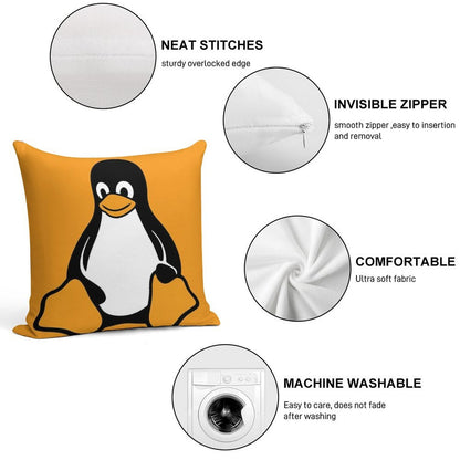 Linux Tux Pingouin Soft Skin-Friendly Throw Pillow