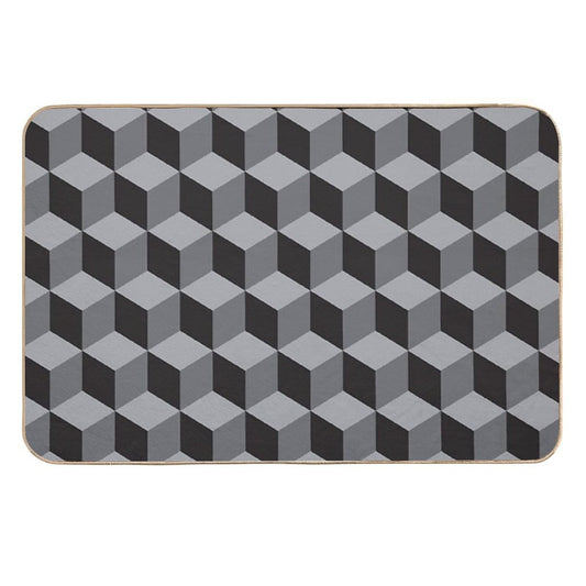 Geometric B.w_05.cubes  Multi-Purpose Bath Mat
