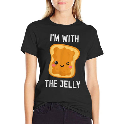 Funny Peanut Butter  Jelly Matching His  Hers Couples  Heathered Texture T-Shirt
