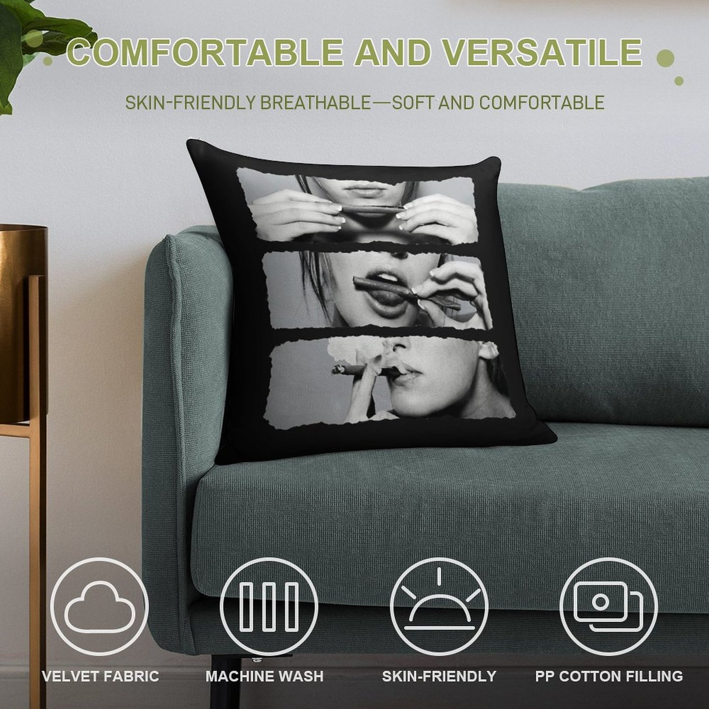 Girls Love Blunts Soft Skin-Friendly Throw Pillow