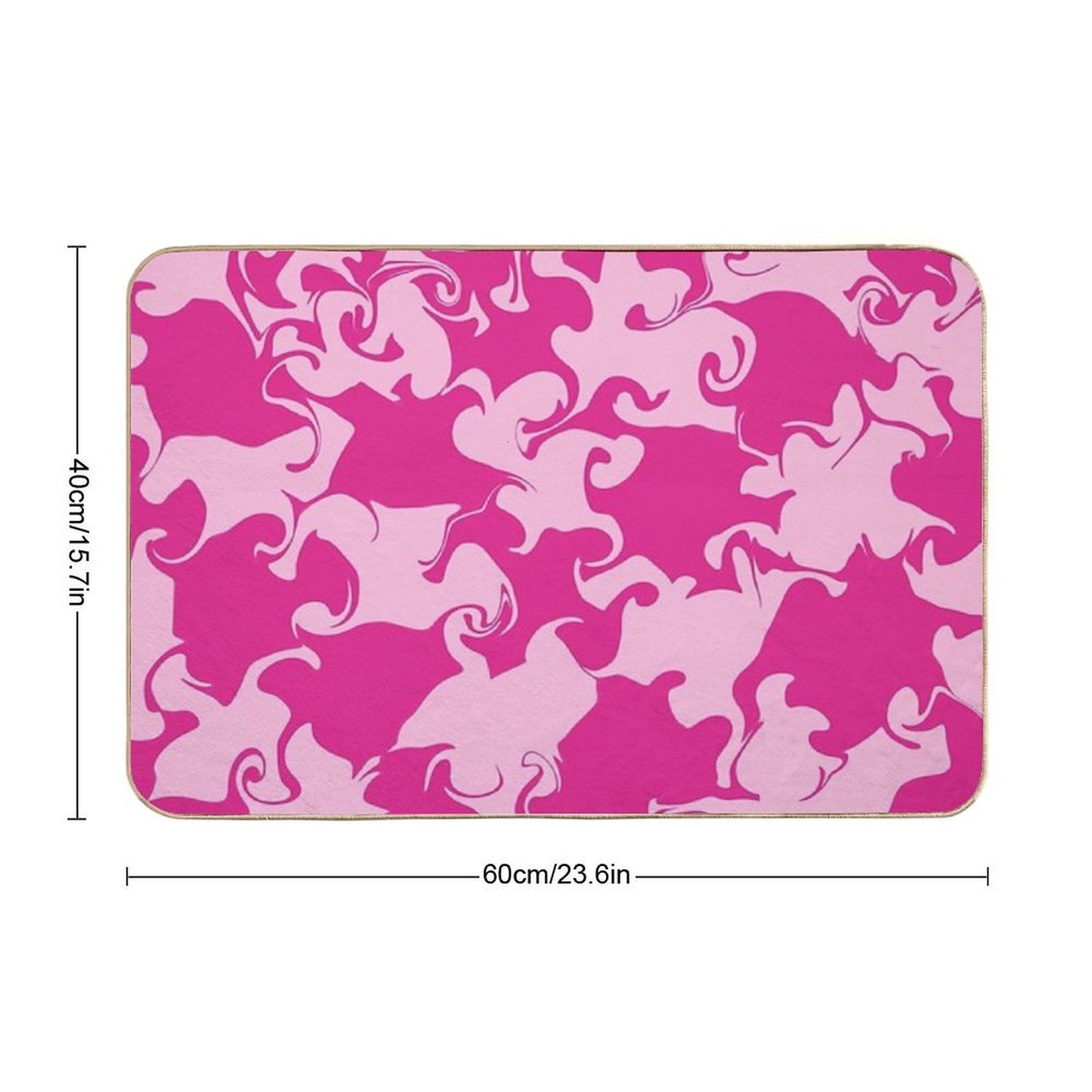 Pink Psycheledic Whirl – Fluid Organic Pattern  Easy Maintenance Bath Mat