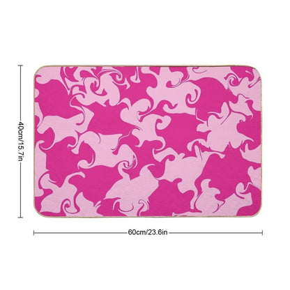 Pink Psycheledic Whirl – Fluid Organic Pattern  Easy Maintenance Bath Mat