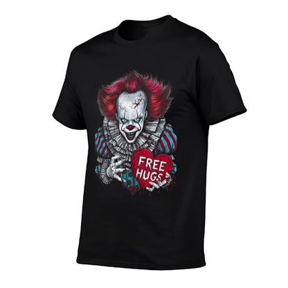 Free A Hugs Scary Clown Valentine Halloween Horror Character  Wrinkle-resistant T-Shirt