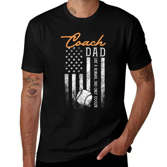 Baseball Coach Dad Like A Normal Dad Only Cooler USA  Easy-care T-Shirt