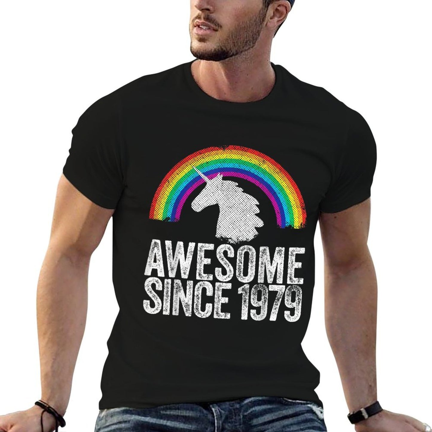 1979 40th Birthday Gift Unicorn Rainbow 40 Years Old Women  Relaxed-fit T-Shirt