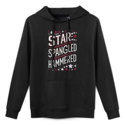 Funny American 4th of July Patriotic Star Spangled Hammered All-Day Comfort Hoodie