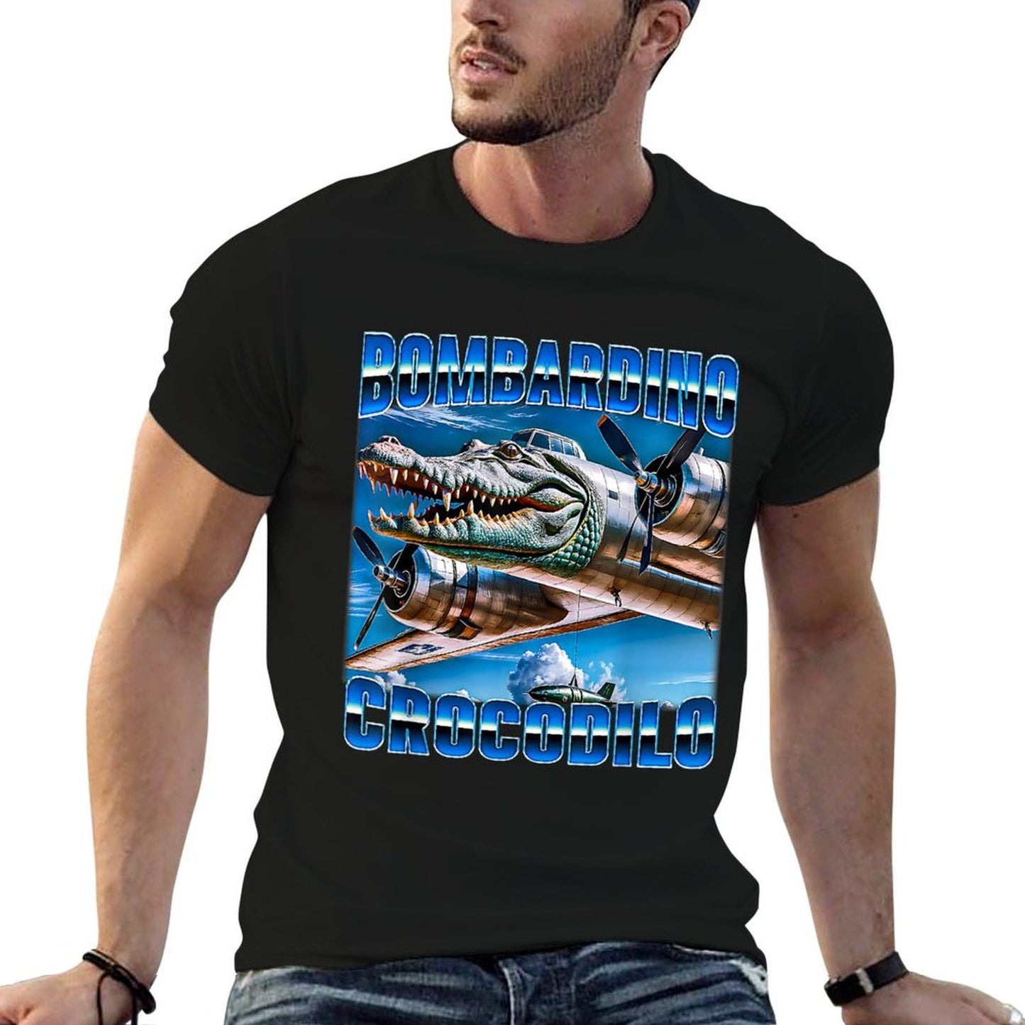 Bombardino Crocodilo - Italian Brainrot Meme Crocodile  Relaxed-fit T-Shirt