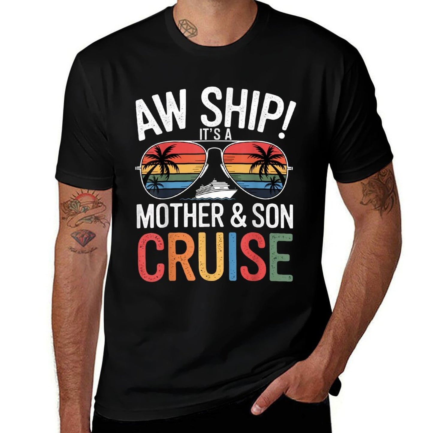 Aw Ship! Mother  Son Cruise Vacation Mothers Day  Classic T-Shirt