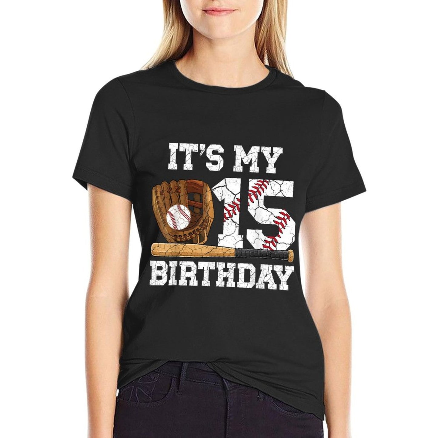 15th Birthday Baseball 15 Year Old Baseball Player  Odor-resistant T-Shirt