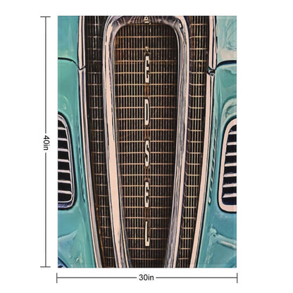 Ford Edsel Classic Car Grill And Logo Premium Throw Blanket