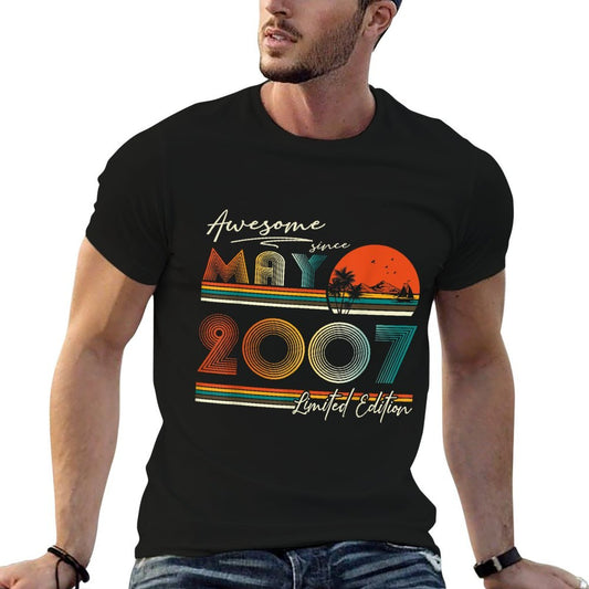 Awesome Since May 2007 Vintage Retro 18th Birthday Boys Girl  Affordable Price T-Shirt